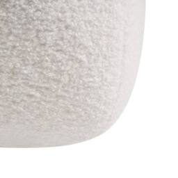 Wyld and Coco Off-White Boucle Pouffe 60 x 60 cm in White - thumbnail 7
