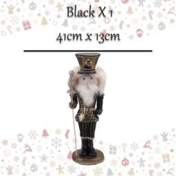 VFM e-Store Christmas Nutcracker Decoration 41cm x 13cm Black X 1 - Size: 41 cm x 13 cm - thumbnail 2