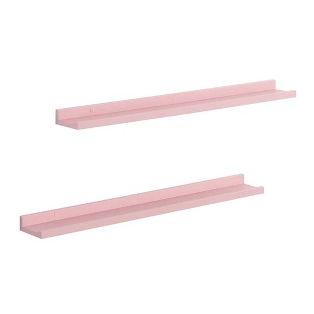 Kelvenix Set Of 2 Floating Industrial Wall Shelf 80cm in Pink - Size: 0.6m2 - image 1