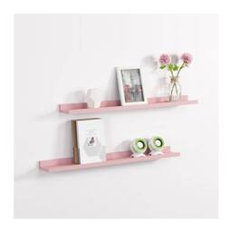 Kelvenix Set Of 2 Floating Industrial Wall Shelf 80cm in Pink - Size: 0.6m2 - thumbnail 5