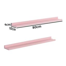 Kelvenix Set Of 2 Floating Industrial Wall Shelf 80cm in Pink - Size: 0.6m2 - thumbnail 2