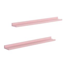 Kelvenix Set Of 2 Floating Industrial Wall Shelf 80cm in Pink - Size: 0.6m2