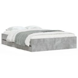 Berkfield Home Bed Frame with Drawers without Mattress Concrete Grey 135x190 cm Double - thumbnail 2