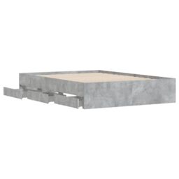 Berkfield Home Bed Frame with Drawers without Mattress Concrete Grey 135x190 cm Double - thumbnail 5