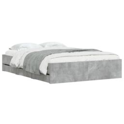 Berkfield Home Bed Frame with Drawers without Mattress Concrete Grey 135x190 cm Double - thumbnail 3