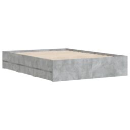 Berkfield Home Bed Frame with Drawers without Mattress Concrete Grey 135x190 cm Double - thumbnail 4
