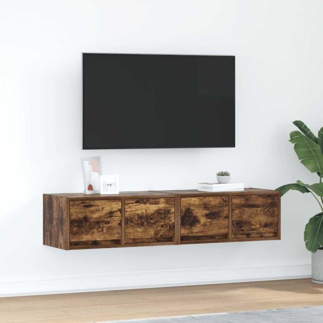 Berkfield Home TV Cabinets 2 pcs Smoked Oak 60x31x25.5 cm Engineered Wood in Brown - image 1