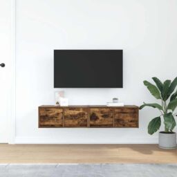 Berkfield Home TV Cabinets 2 pcs Smoked Oak 60x31x25.5 cm Engineered Wood in Brown - thumbnail 3