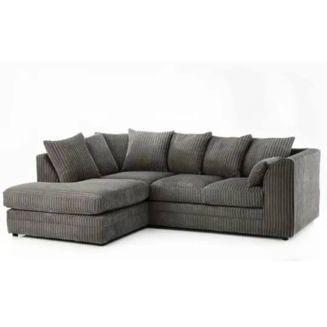 SNUG FURNITURE BIRMINGHAM LTD Camden Jumbo Cord Left Hand Corner Sofa Set in Grey