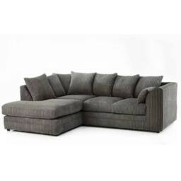 SNUG FURNITURE BIRMINGHAM LTD Camden Jumbo Cord Left Hand Corner Sofa Set in Grey - thumbnail 1