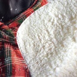 Warren Reed - Designer Snowy Christmas Doberman Sherpa Blanket in Black - Size: Large - thumbnail 3