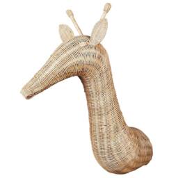 Wyld and Coco Handmade Natural Rattan Giraffe Wall Decor - thumbnail 3