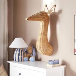 Wyld and Coco Handmade Natural Rattan Giraffe Wall Decor - thumbnail 1