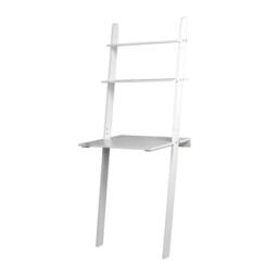 EONLION White Or Grey Ladder Desk 2 Shelf Wooden Computer Table - thumbnail 2