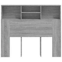 Berkfield Home Headboard Cabinet Grey Sonoma 120x19x103.5 cm - thumbnail 5