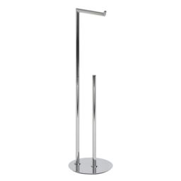 Showerdrape Belgravia Chrome Freestanding Toilet Roll Holder & Spare Combo in Silver - thumbnail 3