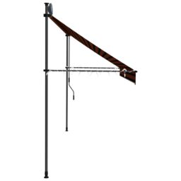 Berkfield Home Manual Retractable Awning with LED 350 cm Orange & Brown - thumbnail 5