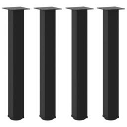 Berkfield Home Coffee Table Legs 4 pcs Black 72-74 cm Steel - thumbnail 1