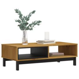 Berkfield Home Coffee Table FLAM 100x50x32.5 cm Solid Wood Pine in Brown - thumbnail 3