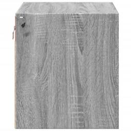 Berkfield Home Durable Wall-mounted Bedside Cabinet with LED Lights Grey Sonoma - thumbnail 8