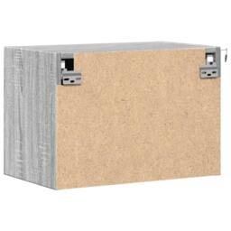 Berkfield Home Durable Wall-mounted Bedside Cabinet with LED Lights Grey Sonoma - thumbnail 9