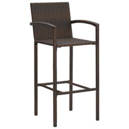 Berkfield Home 5 Piece Garden Bar Set Brown Solid Wood Acacia & Poly Rattan - thumbnail 4