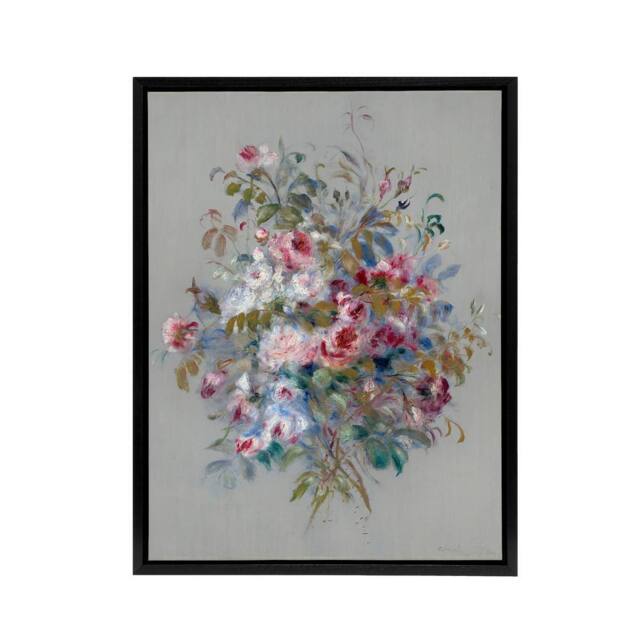 "Artery8 Renoir Bouquet Of Roses 1879 Framed Canvas Wall Art Print - Size: W12"" x H16""" - image 1