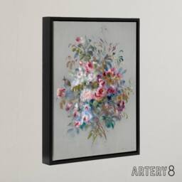"Artery8 Renoir Bouquet Of Roses 1879 Framed Canvas Wall Art Print - Size: W12"" x H16""" - thumbnail 2