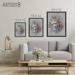 "Artery8 Renoir Bouquet Of Roses 1879 Framed Canvas Wall Art Print - Size: W12"" x H16""" - thumbnail 4