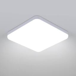 Pheashine Square LED Ceiling Light, 6500K Cool White, 25cm IP Rated Flush Mount in White - thumbnail 2
