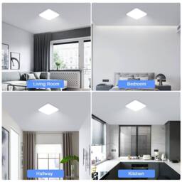 Pheashine Square LED Ceiling Light, 6500K Cool White, 25cm IP Rated Flush Mount in White - thumbnail 8
