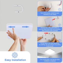 Pheashine Square LED Ceiling Light, 6500K Cool White, 25cm IP Rated Flush Mount in White - thumbnail 7