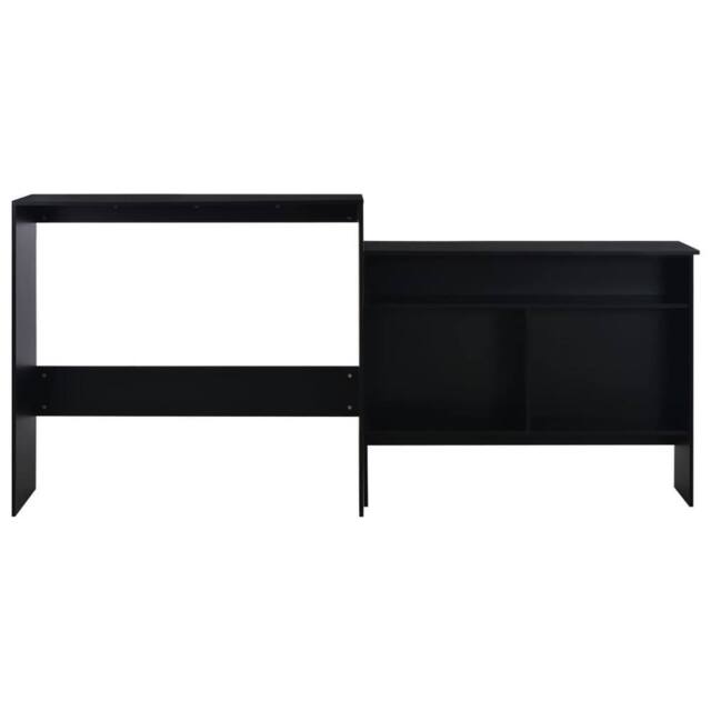 Berkfield Home Decorative Bar Table with 2 Table Tops Black 130x40x120 cm - Size: 130 x 40 x 120 cm - image 1