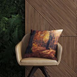 Warren Reed - Designer Autumn Forest Outdoor Cushion in Brown - Size: 60 cm x 60 cm - thumbnail 2