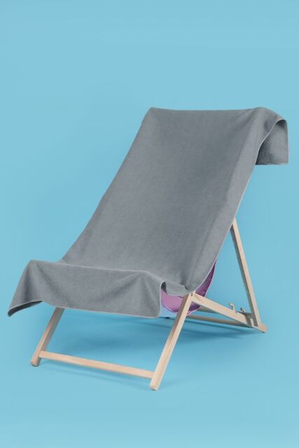 OHS Plain Microfibre Quick Dry Beach Towel Bathroom in Charcoal - image 1
