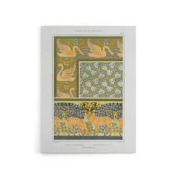 "Artery8 Swans Butterflies Deer Patterns Canvas Wall Art Print Verneuil in Green - Size: W18"" x H24""" - thumbnail 1