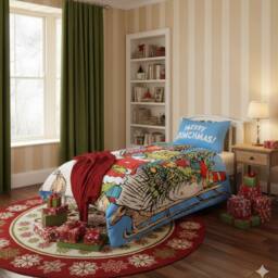 Grinch Sleigh Shaped Blue Christmas Duvet Cover Set Single Bedding Set - thumbnail 2