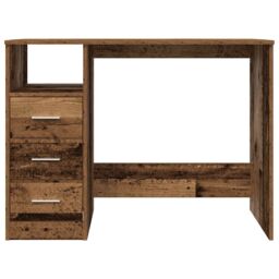 Berkfield Home Desk Old Wood 102x76x50 cm Engineered Wood in Brown - Size: 102 x 76 x 50 cm - thumbnail 4
