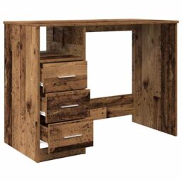 Berkfield Home Desk Old Wood 102x76x50 cm Engineered Wood in Brown - Size: 102 x 76 x 50 cm - thumbnail 9