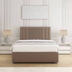 "BSSPOKE Florence Divan Bed Plush 24""Headboard 2Drawers Same Side No Mattress in Bronze - Size: King" - thumbnail 3