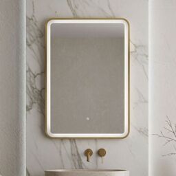 Balterley Rectangular Framed LED Mirror & Demister, 700x500mm - Brushed Brass in Metallics - thumbnail 9