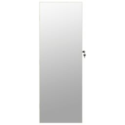 Berkfield Home Mirror Jewellery Cabinet with LED Lights Wall Mounted in Brown - thumbnail 4