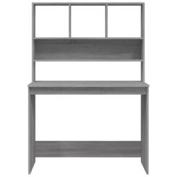 Berkfield Home Desk with Shelves Grey Sonoma 102x45x148 cm Engineered Wood - Size: 102 x 45 x 148 cm - thumbnail 5