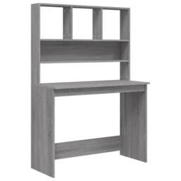 Berkfield Home Desk with Shelves Grey Sonoma 102x45x148 cm Engineered Wood - Size: 102 x 45 x 148 cm - thumbnail 1