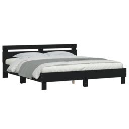 Berkfield Home Bed Frame without Mattress Black 180x200 cm Super King - thumbnail 4
