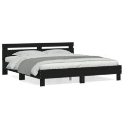 Berkfield Home Bed Frame without Mattress Black 180x200 cm Super King - thumbnail 2
