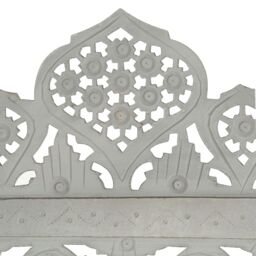 Berkfield Home Hand carved 4-Panel Room Divider Grey 160x165 cm Solid Mango Wood - thumbnail 3