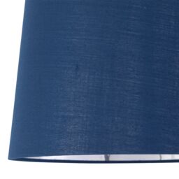 First Choice Lighting Set of 2 Light Oak Table Lamp or Bedside Lights with Navy Silver Shade in Brown - thumbnail 3