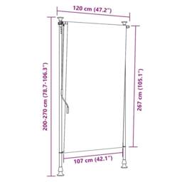 Berkfield Home Outdoor Roller Blind 120x270 cm Anthracite in Black - thumbnail 7