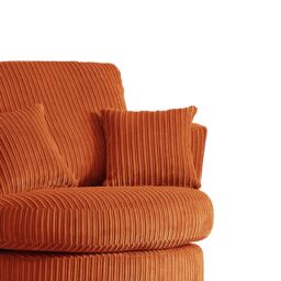 Furnishings For Less UK Luxor Jumbo Cord Fabric Single Seater 360 Degree Swivel Chair Sofa Accessory in Orange - thumbnail 2